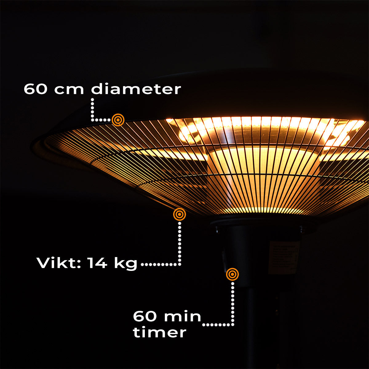 
              Fornorth Terrassvärmare golvmodell Premium 2000W, svart