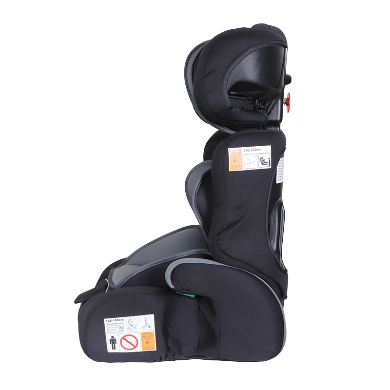 
              Kikid Bilbarnstol Basic 76-150cm R129, svart-grå