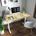 Lykke höj och sänkbart skrivbord M100, vit/ek, 140 x 70 cm