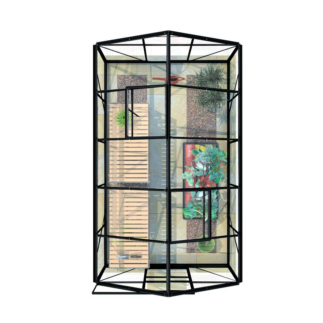 
              Lykke Växthus Glas 6,2m2, svart