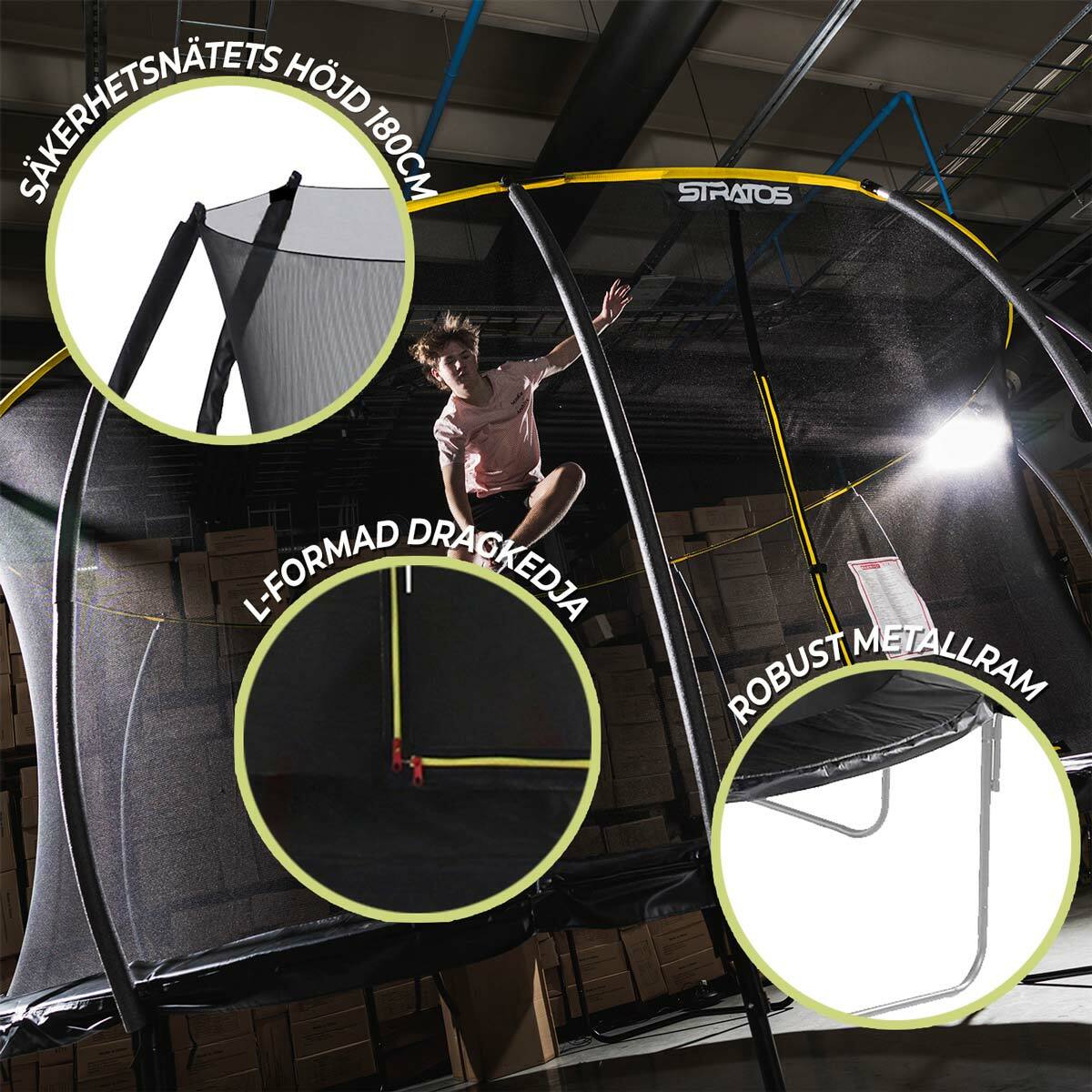 
              Stratos Studsmatta 305 cm med skyddsnät