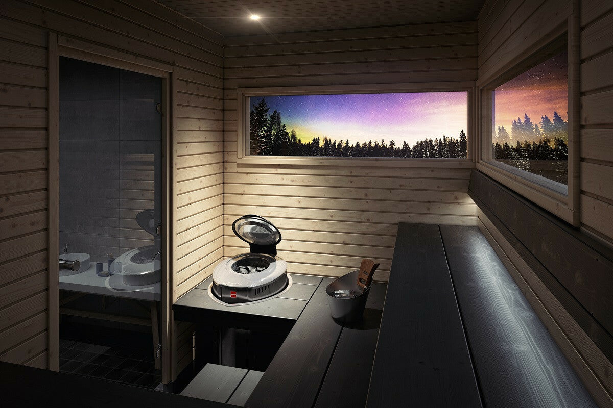 
              Bastuaggregat Harvia Alltid-redo Forte AFB9, 9kW, 10-15m³, separat styrpanel, stål