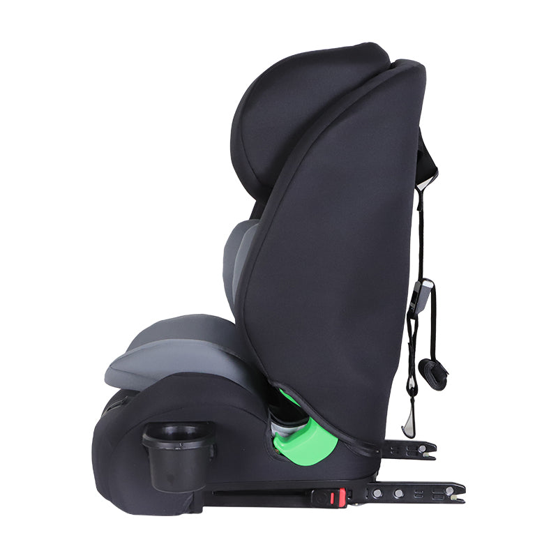 
              Kikid Bilbarnstol Premium 76-150cm i-Size ISOFIX R129, svart-grå