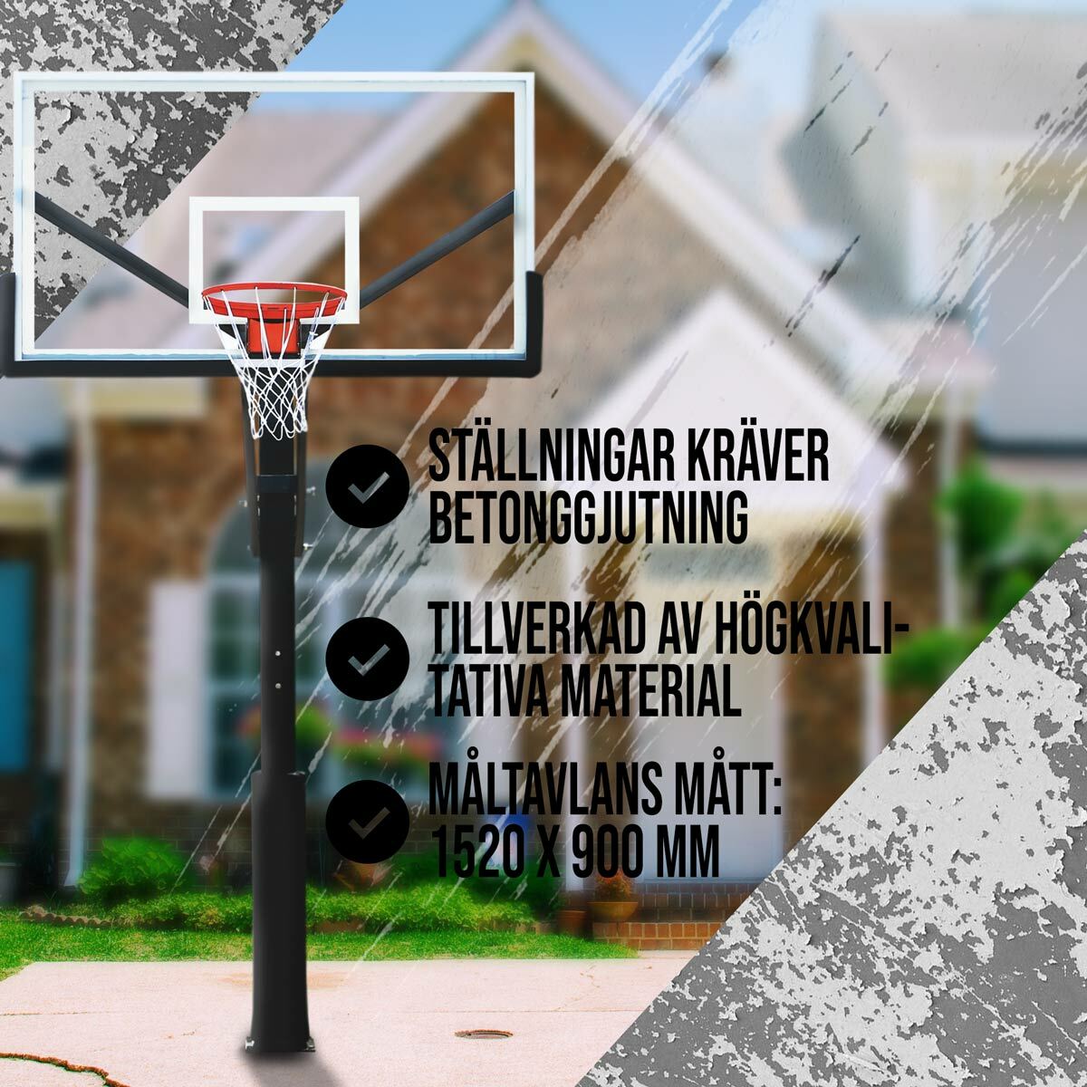 
              Prosport basketkorg In-Ground 2.3-3.05m