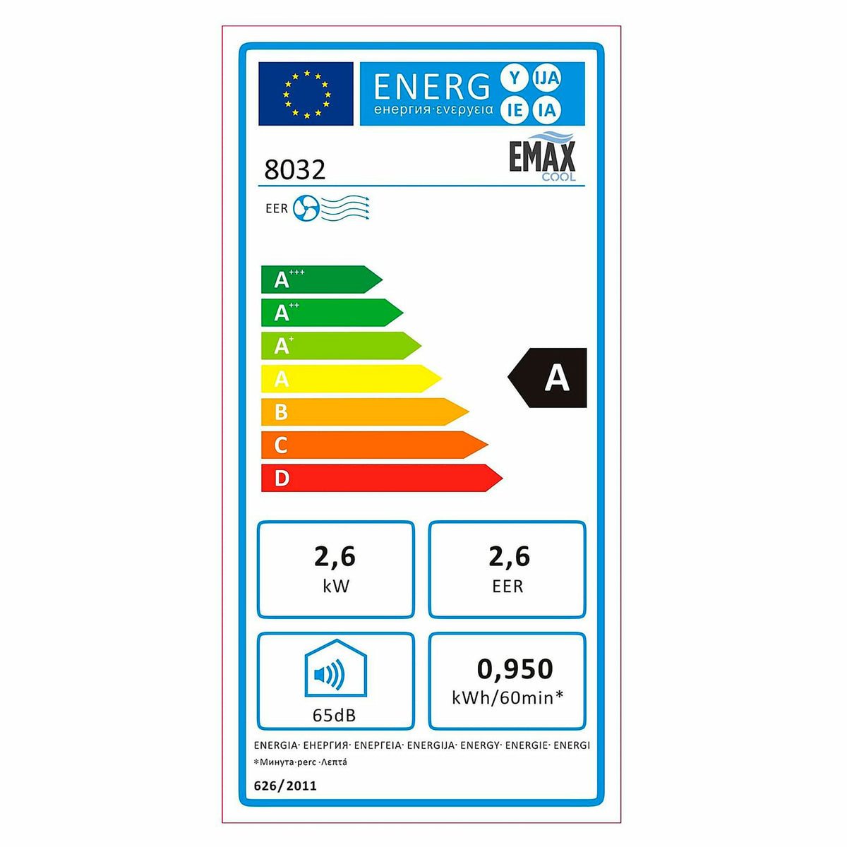 
              EMAX COOL portabel AC 2600W, 9000BTU