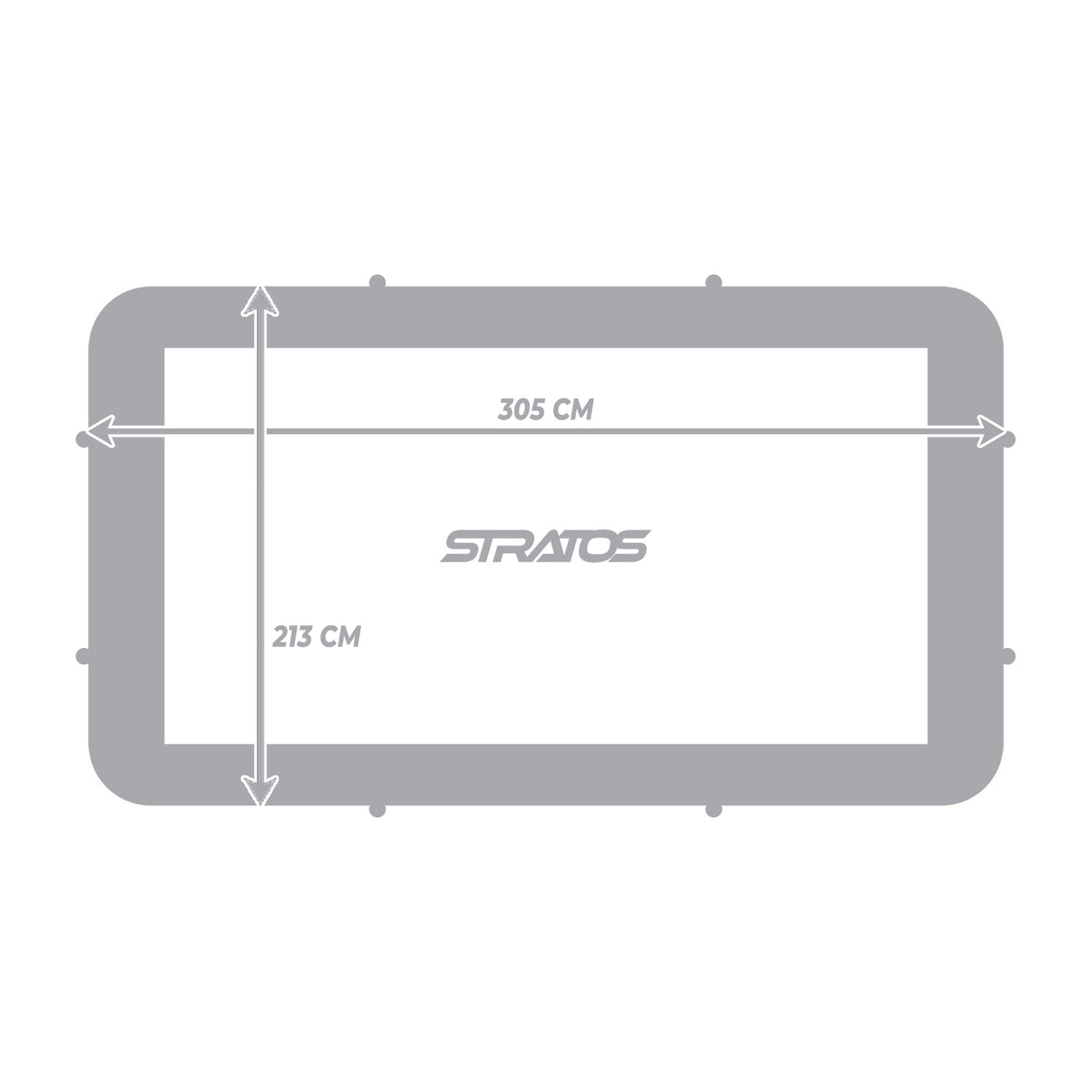 
              Stratos studsmatta rektangulär 213x305 cm med skyddsnät